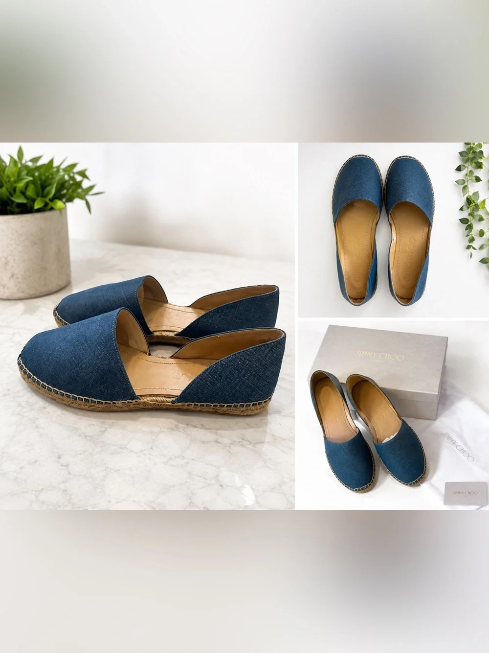 Jimmy Choo Denim Blue Espadrilles